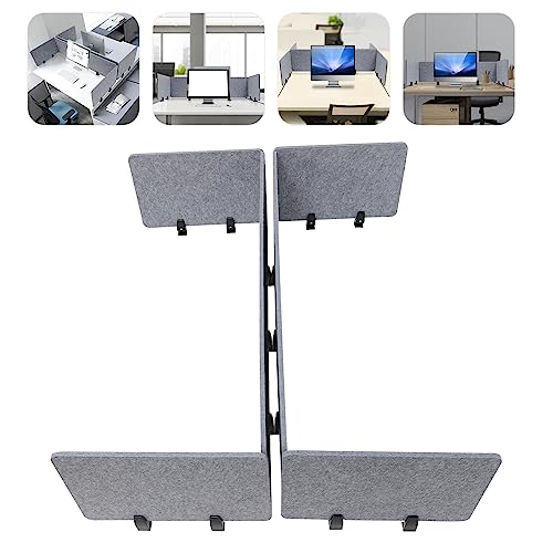 Acoustic Freestanding Privacy Partition 2PCS 47.25" x 16", 4PCS 23.6" x 16" Gray Desk Panels Noise Reducing Freestanding Desk Partitions Privacy Panels Sound Absorbing Cubicle Desk Divider