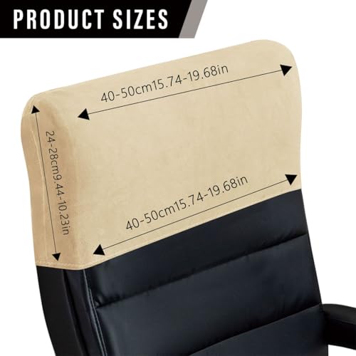 Stretch Office Chair Headrest Cover, Headrest Protector for Office Chairs, Head Rest Covers for High Back Computer Chairs, Furniture, Recliner Chair (Velvet, Black, 2 Pack) - color: Velvet, Black, size: 2 Pack