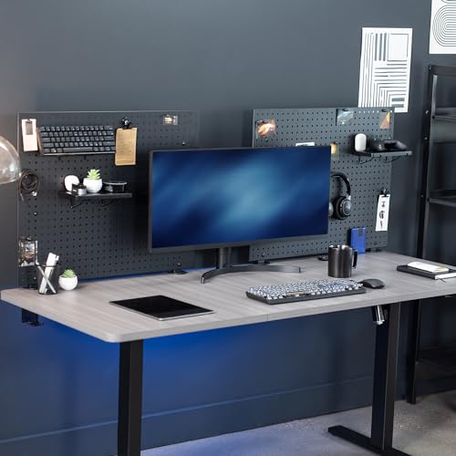 VIVO Black Clamp-on 60 x 24 inch Desk Pegboard, PP-DK30B-2 - color: Black, size: 60"
