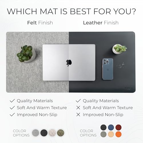 Nordik Felt Desk Mat - Large Felt Desk Pad - Timber Moss Green 35 x 17 in | Premium Desk Matt for Desktop, Full Desk Keyboard Mouse Pad, High Quality Felt and Non-Slip Rubber Liner for Home and Office - color: Timber Moss