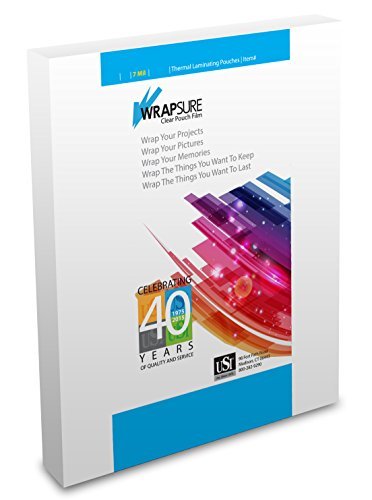 USI WrapSure Thermal (Hot) Laminating Pouches/Sheets, Menu Size, 7 Mil Thick, 12 x 18 Inches, Clear Gloss, 100-Pack - size: 7 Mil