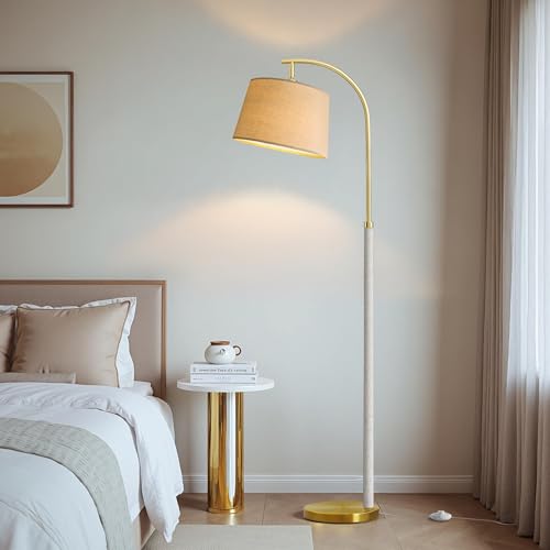 Real Wood Floor Lamps for Living Room Bedroom, 62" Mid Century Modern Lamp - color: White