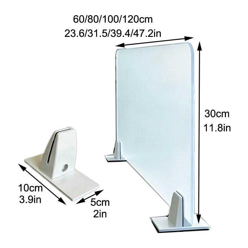 Acrylic Desk Privacy Divider, Freestanding Table Partition Panel, Portable Board with Clamps for Offices Library(11.8x23.6in) - size: 11.8x23.6in