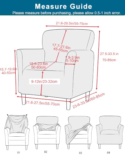 CRFATOP Accent Chair Cover, Stretch Armchair Slipcover for Living Room - color: Color A04