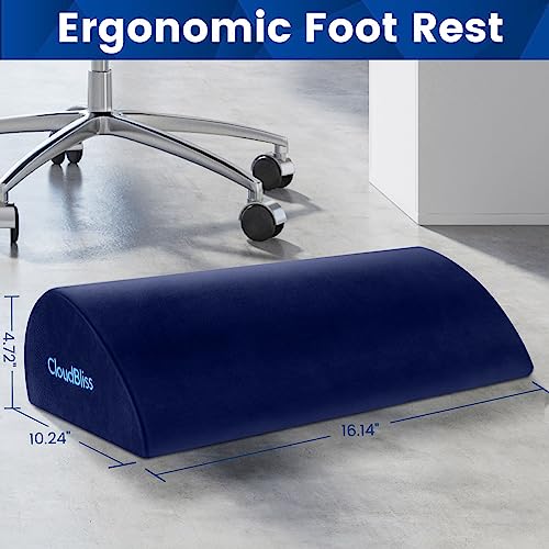 Foot Rest for Under Desk at Work, Foot Stool for Office, Footrest, Blue - color: Blue, size: Large