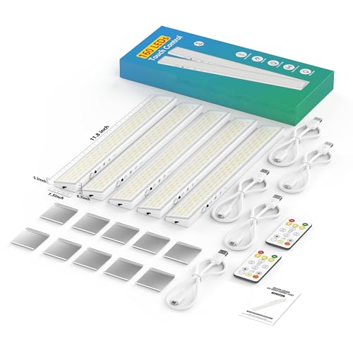 12" Under Cabinet Lights Wireless Rechargeable, Motion Sensor, 5Pack, White - color: White, size: 5Pack