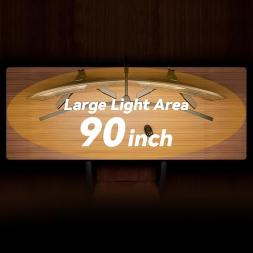 Adjustable LED Desk Lamp with Clamp & Remote, Wide 4-Head