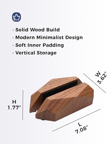 Adjustable Vertical Laptop Stand, MacBook Holder with Wood, Wooden Laptop Stand, Vertical Laptop Holder for Desk, Width Adjustable Dock Fits All MacBook/Surface Pro - color: 1 slot walnut