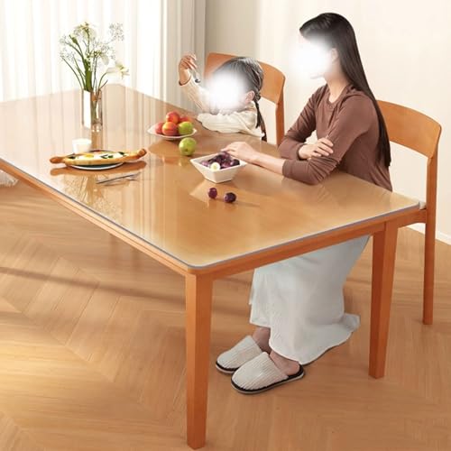 Clear Plastic Desk Pad Mat 19.7x39.4in, Clear Table Cover Protector Rectangle, Waterproof PVC Tablecloth, Transparent Waterproof Desk Pad Mat 0.7mm 1mm 1.5mm 2.5mm Thick - color: 0.7mm, size: 19.7x39.4in