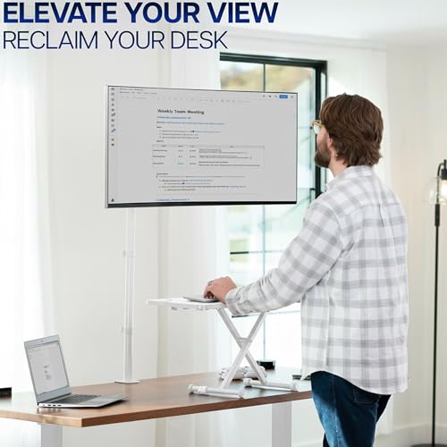 VIVO Extra Tall Single Monitor Desk Mount Stand with 39 inch Pole, Features Full Adjustability - Tilt and Articulation, Holds 13 to 32 inch Screens up to 10kg with VESA Mounting, White, STAND-V011W - color: White, size: 39" tall