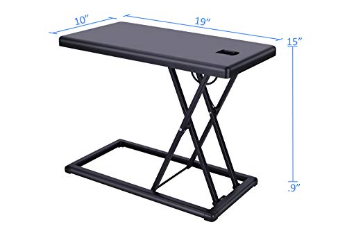 Rocelco 19" Portable Laptop Riser, Height Adjustable Travel Standing Desk Converter, Premium Compact Sit Standup Keyboard Monitor Rising Workstation with Carry Bag, Black R PDRB - color: Black, size: 19", style: Riser Only