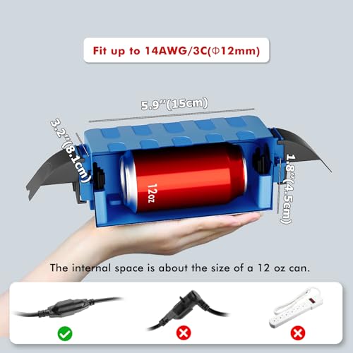 Flemoon IP55 Small Outdoor Electrical Box Waterproof, for Power Strip | Inner 5.9 x 3.2 x 1.8inch, Extension Cord Cover with Detachable Awning Covers for Plug, Outlet, Holiday Lights, Blue - color: Blue, size: Small