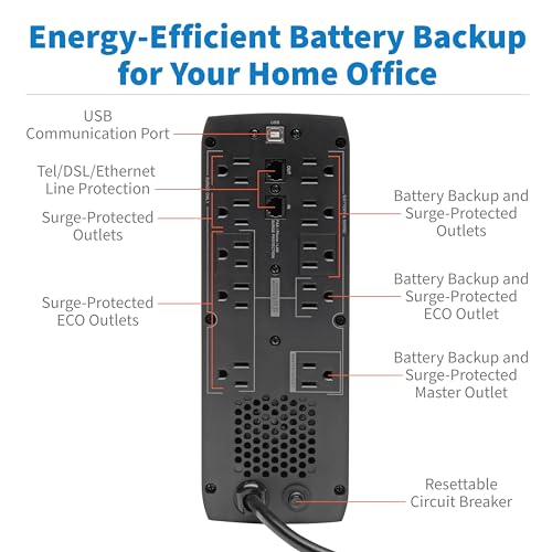 Eaton Tripp Lite ECO1500LCD 1500VA UPS 900W Battery Backup Surge Protector - style: 1500VA / LCD Screen