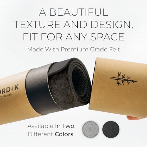 Nordik Felt Desk Mat - Large Felt Desk Pad - Charcoal 35 x 17 inches | Premium Desk Matt for Desktop, Full Desk Keyboard Mouse Pad, High Quality Felt and Non-Slip Rubber Liner for Home and Office - color: Charcoal