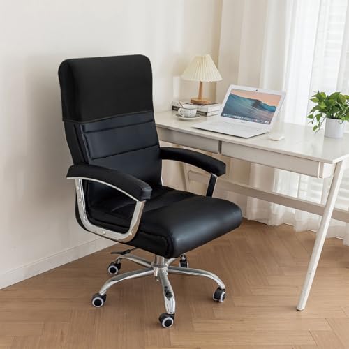Stretch Office Chair Headrest Cover, Milk Silk Headrest Protector for Office Chairs, Head Rest Covers for High Back Computer Chairs, Furniture, Recliner Chair, 2 Pack, Black - color: Milk Silk, Black, size: 2 Pack