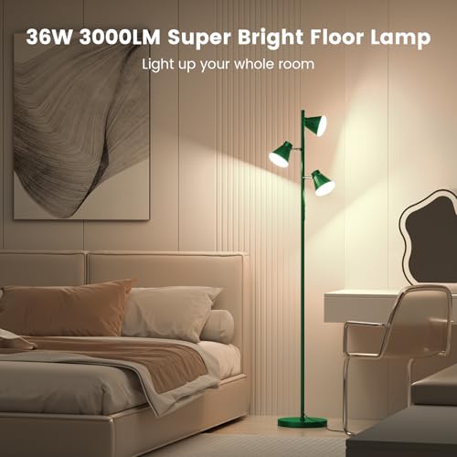SIBRILLE 36W LED Tree Floor Lamp with Remote for Living Room Bedroom - color: Green