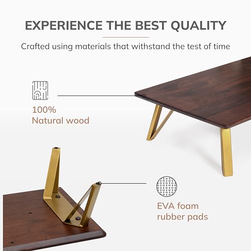 Anji Mountain Monitor Stand for Desk - Desktop Organizer & Laptop Riser, Ergonomic Monitor Riser, Space-Saving, Durable, Easy Assembly & Ideal for Home & Office,Walnut, 24-Inch, Classic - color: Walnut