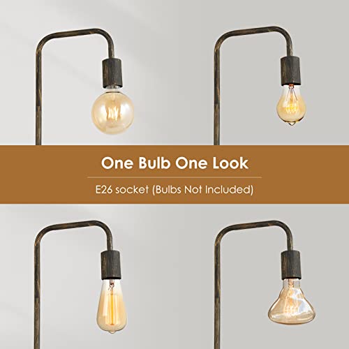 BoostArea Floor Lamp, Bronze Industrial Floor Lamp, 63 Inch Antique Standing Lamp, E26 Socket, Whole Metal, ETL Listed, Modern Stand Up Lamp for Bedroom, Living Room, Minimalist, Vintage, Mid Century - color: Bronze