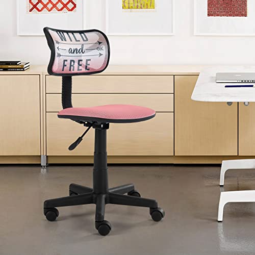 Urban Lifestyle Printed Swivel Mesh Chair, Hello Gorgeous 23D x 12W x 35H in - color: Hello Gorgeous Logo