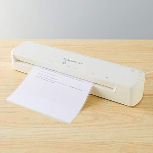 Amazon Basics 12-Inch Thermal Laminator Machine, Easy to Use for Home Office or School, White - size: 12-Inch