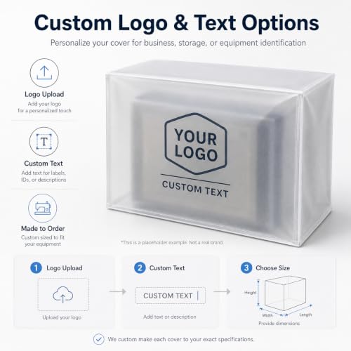 Custom Frosted PVC Dust Cover, Made to Size, Zipper Drawstring - color: Frosted Pvc