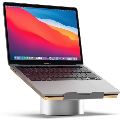 HumanCentric Laptop Riser for Desk, Black Walnut Wood Top & Space Gray Base - color: Black Walnut