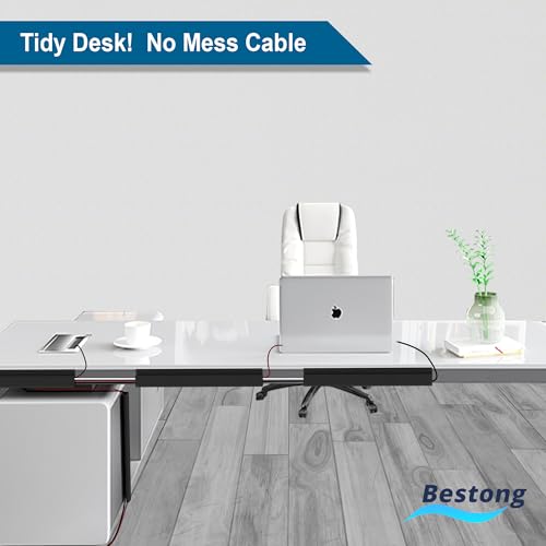 6 Pack J Channel Cable Management for Desk, Adhesive Wire Organizer - color: black