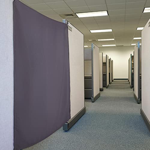Pinkunn 40 x 48 Inch Office Cubicle Curtain with Stainless Steel Self Adhesive Hook Portable Privacy Door Partition Room Office Divider(Gray Brown) - color: Gray Brown