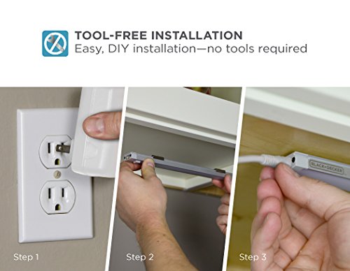 PureOptics LED Under Cabinet Kit with Motion Sensor, Dimmable Kitchen Accent Lights, Tool-Free Install, Cool White 4000k, 9" Length, 9", (LEDUC9-1CK) - color: Cool White, size: 9" 1-Bar Kit