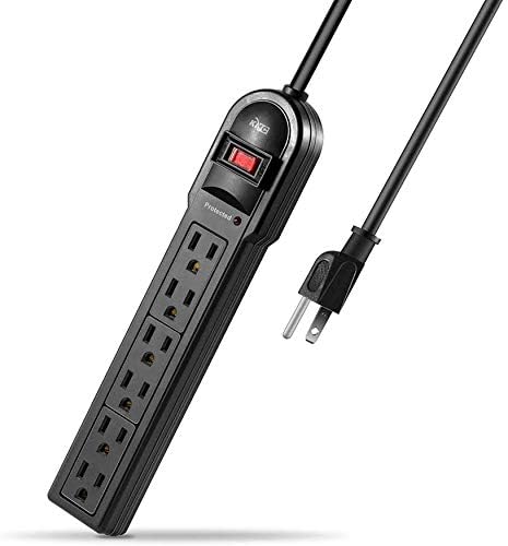 KMC 6-Outlet Surge Protector Power Strip 6 Pack - color: 6 pack black