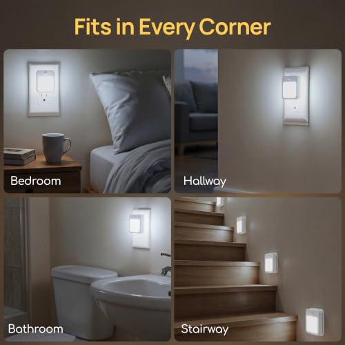Plug-in Night Light with Motion Sensor, Dusk-to-Dawn Light Sensor - color: Cold White
