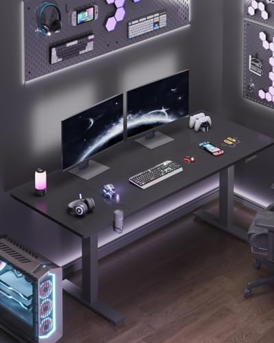 FLEXISPOT 71x32 Inch Electric Standing Desk, Black - color: Black, size: 71"x32"