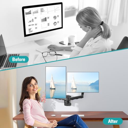 Dual Monitor Wall Mount for 13-32" Computer Screens - style: Dual Wall Mount