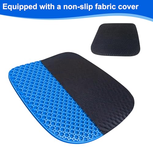 Large Gel Seat Cushion for Long Sitting With Non-Slip Cover,Soft & Breathable,Chair Cushion,Car seat Cushion,Office seat Cushion,Seat Cushion for Desk Chair,Wheelchair Cushion (Blue, Large Size) - size: Large Size