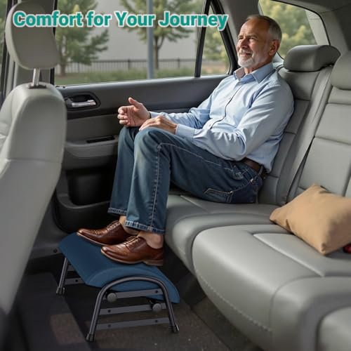YEASHEIN Adjustable Foot Rest for Under Desk at Work, 6 Positions - Blue - color: Blue