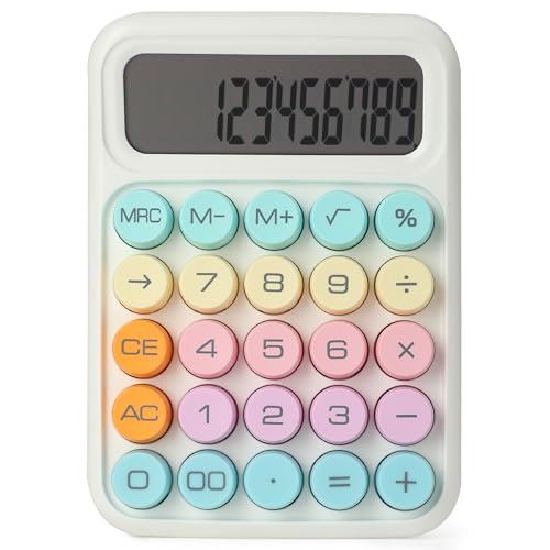 Mr. Pen- Mechanical Switch Calculator, 12 Digit Large LCD Display - color: Pastel Harmony