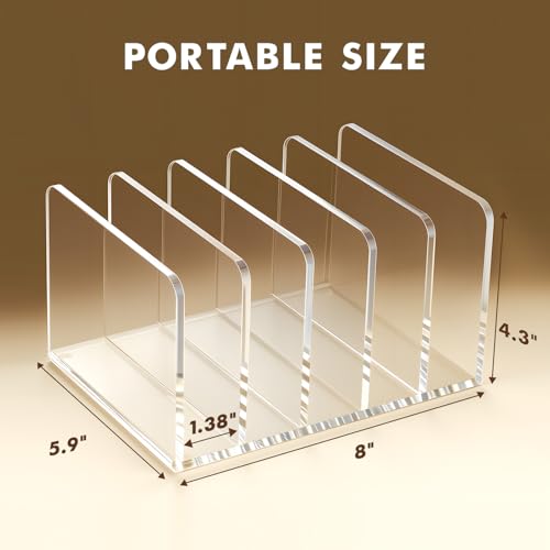 BEYGORM Acrylic Mail Holder, 5 Compartments Multifunction Desk Organizer - size: Large