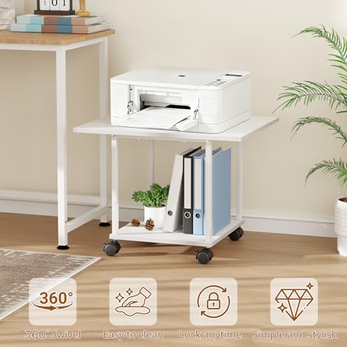 BEWISHOME 2-Tier Industrial Mobile Printer Stand