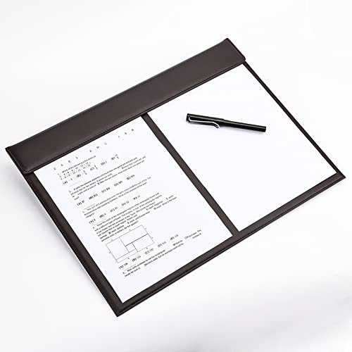 KINGFOM 18''x14'' Large Rectangle A3 Desk Writing & Drawing Desk Pad &Board Table Protector Mat with Paper Clip on Top Brown - color: Brown-a189