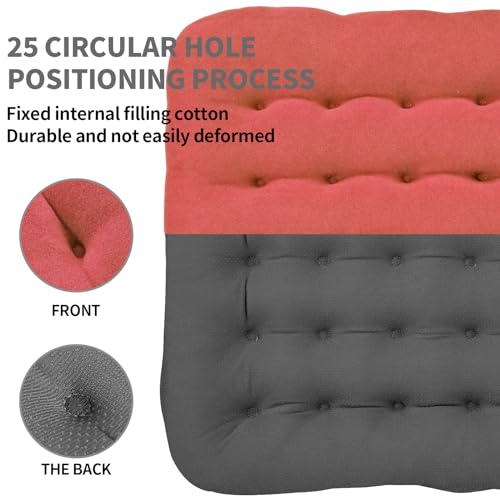 BUYUE Good Support Office Chair Cushion Padded, Soft Velvet Comfortable Non-Slip Seat Cushion for Computer Desk Kitchen Chair (1 Count, Rose) - color: Rose Pink