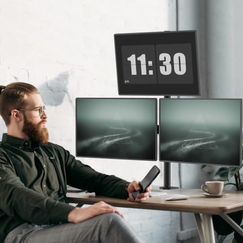 WALI Tall Triple Monitor Mount for 13-27 inch Computer Screens, up to 22lbs - color: Black (Triple), size: 13"-27"
