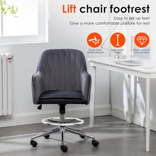 18" Foot Rest Ring for Drafting Stool & Office Chair, Chrome Steel - color: Silver, size: 18''