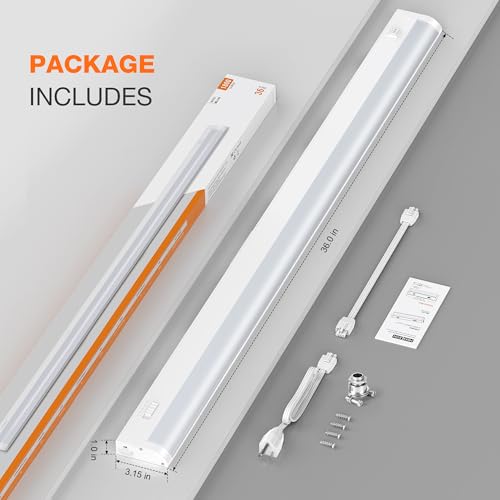 36inch Linkable Under Cabinet Lighting Hardwired Plug-in,Wired LED,18W - color: 1 Pack, size: 36 INCH