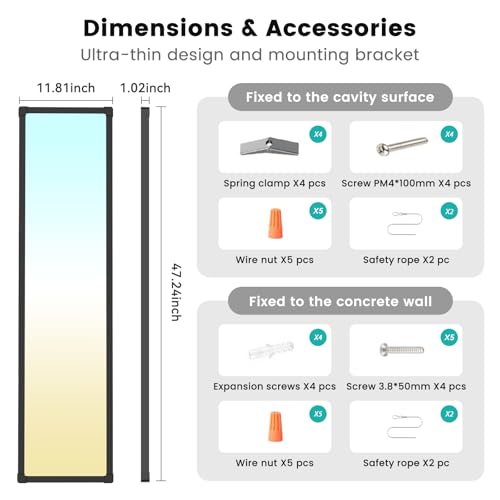 AIKVSXER 30Pack 1x4 LED Flat Panel Light, 6500LM Ultra-Bright, 30-50W Black - color: Black, size: 1x4ft-30P