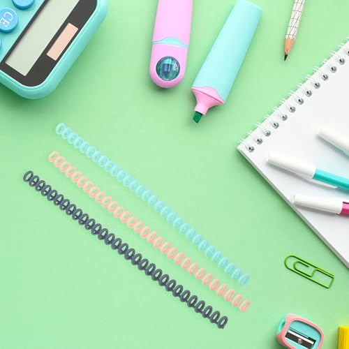PATIKIL 8.5mm(0.3") Spiral Binder Ring,20 Pcs 30 Rings 25 Sheet Capacity Comb Binding Spines for Binding Paper Sheets Notebook Calendar Picture Album, Green - color: Green