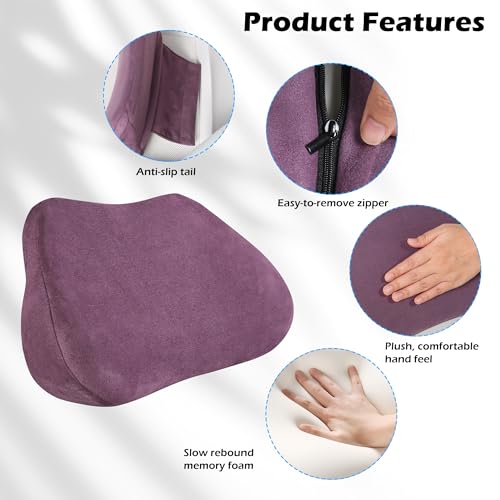 Lumbar Support Pillow for Car Lower Back Cushion, Purple, 1 Pack - color: Purple, size: Lumbar 1P