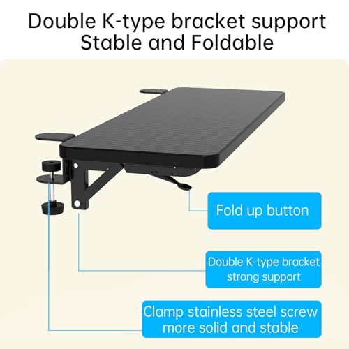 Sisyphy Ergonomics Desk Extender Tray, 29.5x9.5" Punch-Free Clamp on, Foldable Keyboard Drawer Tray, Table Mount Arm Wrist Rest Shelf, Computer Elbow Arm Support - color: Maple, size: 29.5*9.5"(75*24cm)