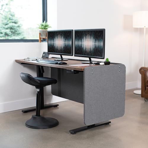 VIVO Dark Gray Clamp-on 108 x 24 inch Privacy Panel, PP-3-V108D | 60 x 24 inch (x1), 24 x 24 inch (x2), Sound Absorbing Cubicle Desk Divider, 3 Acoustic Partitions - color: Dark Gray, size: 108"