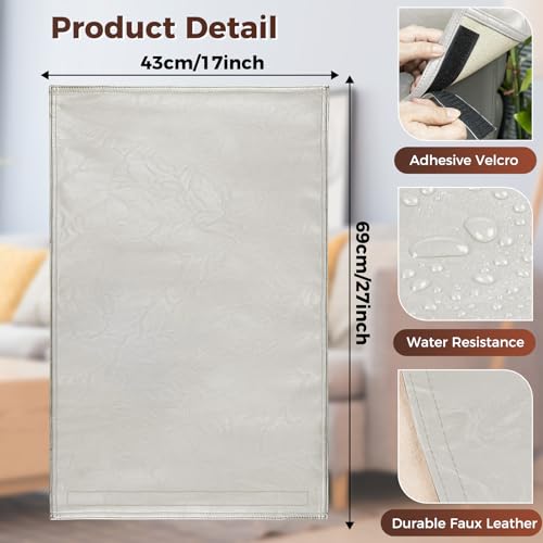 Recliner Headrest Protector Faux Leather Headrest Cover for Recliner Chair Couch Headrest Cover for Furniture Sofa Protector Chair Arm Covers for Home Office 17 x 27In(Beige) - color: Beige, size: 43x69 Cm