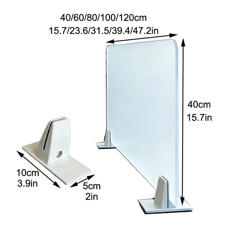 Acrylic Desk Privacy Divider, Freestanding Table Partition Panel, Portable Board with Clamps for Offices Library(15.7x47.2in) - size: 15.7x47.2in